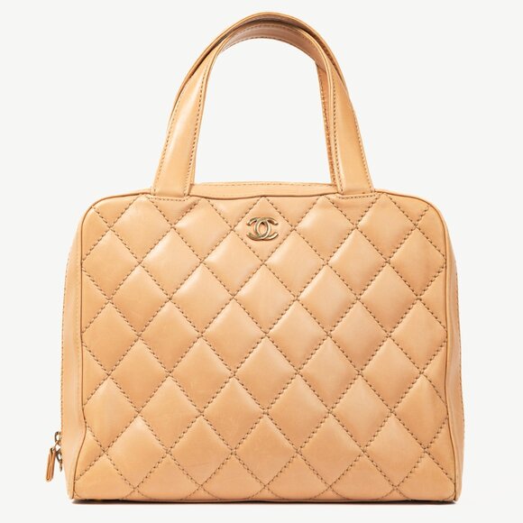 Chanel Wild Stitch Sand CC Quilted Leather Tote - Picture 1 of 14